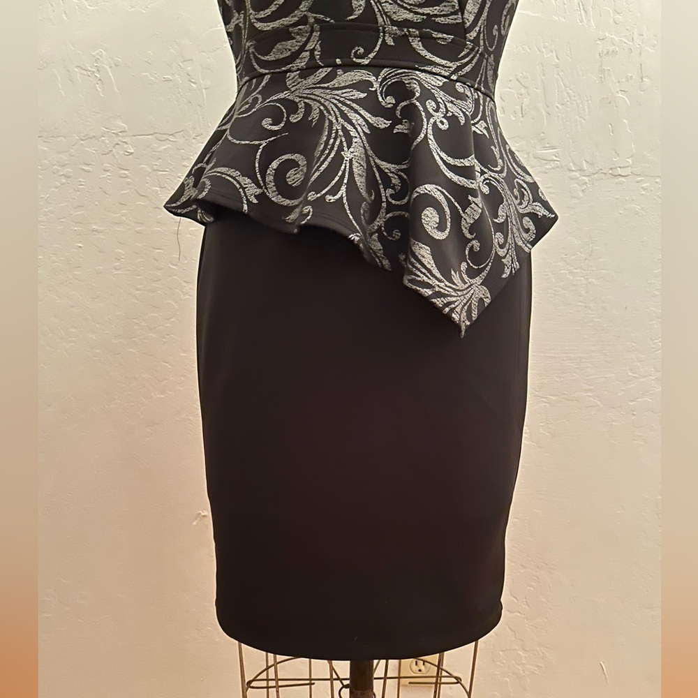 Black Enfocus Studio Dress w/ Silver Accents - Picture 3 of 5